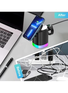 XIPH 3-in-1 Magnetic Wireless Charger Stand, Fast Charging Station for iPhone 14/13/12 Series, MagSafe Apple Charger for iWatch 7/SE/6/5/4/3/2 & AirPods Pro 2/3/2  - Image 4
