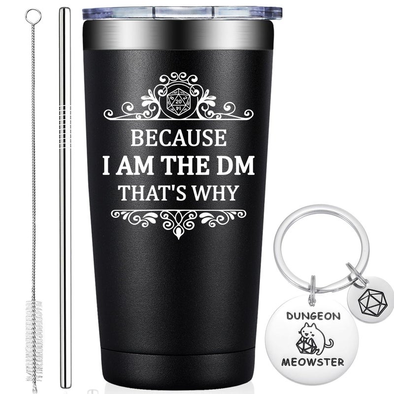 Grifarny Dungeons and Dragons Gifts for Men Women Great Gift for DnD Lovers Dungeon Master Gifts DD Lovers Gamer Gift Because Im the DM Tumbler 20 oz