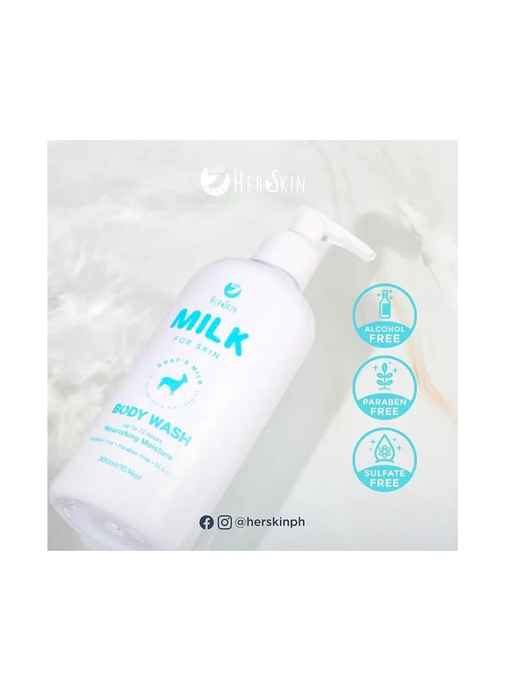 Her Skin Goat Milk Body Wash - Ultimate Cleanser and Nourishing Moisturizer for 72-hour Hydration, Targets Dull, Dry, and Rough Skin, Fades Age Spots, and Brightens Skin, 300ml. - Image 2