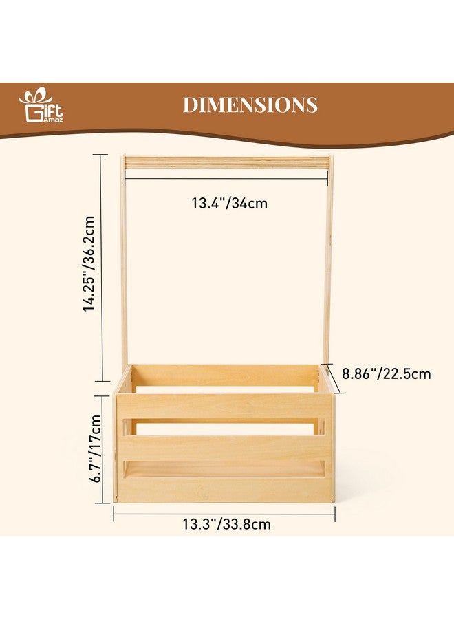 GiftAmaz Wooden Baby Shower Crate Closet, Baby Storage Crate Hamper with Handle, Basket for Baby Shower Gifts, Welcome Gift Basket for Newborn Boys Girls, Pregnancy Gifts for New Parents - Image 3