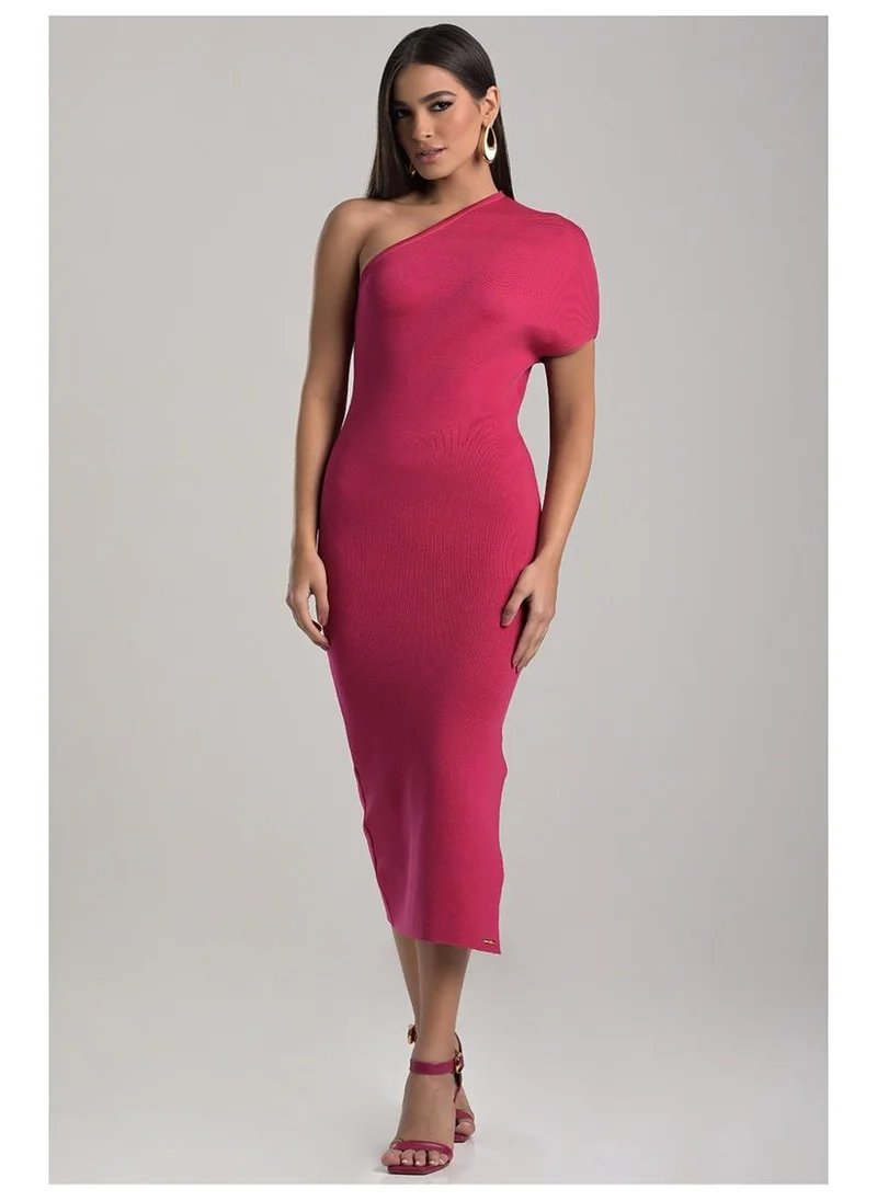 Fuchsia Pink Bandage Knit Dress