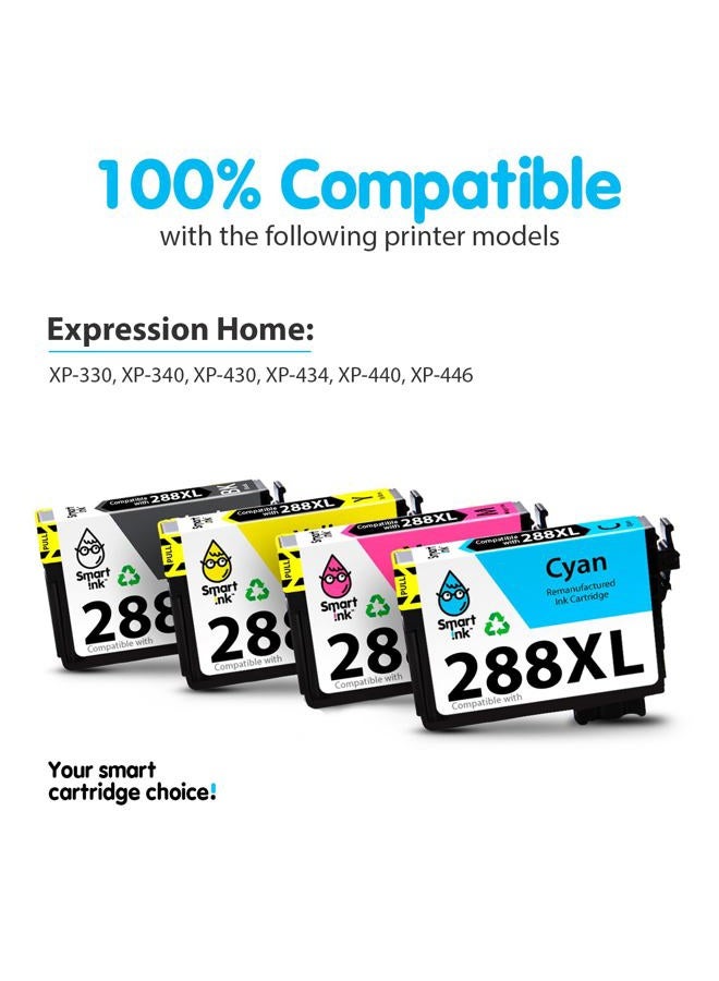 Smart Ink Remanufactured Ink Cartridge Replacement for Epson T288 288XL 288 XL (Black & C/M/Y 4 Combo Pack) to use with Expression Home XP-330 XP-430 XP-434 XP-446 XP-440 XP-340 - Image 3