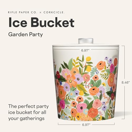 Corkcicle Insulated Ice Bucket with Lid Stainless Steel 100 oz Garden Party Cream - Image 3