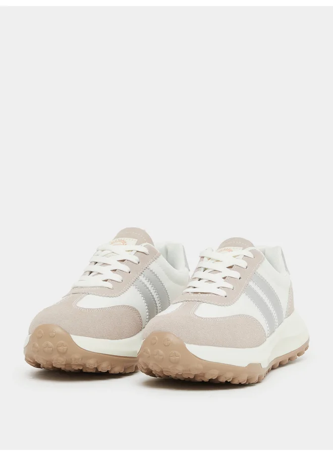 ستايلي Styli Retro Panelled Lace Up Sneaker