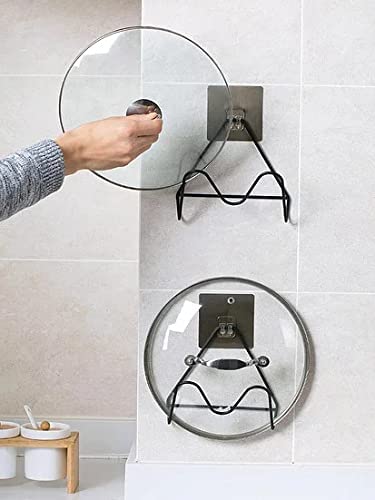 QUPET Pot Lid Rack Holder Chopping Board Rack with Self Adhesive Strip Sticks Strong Drill Free Extra Free Strip Pack of 1 - Image 4