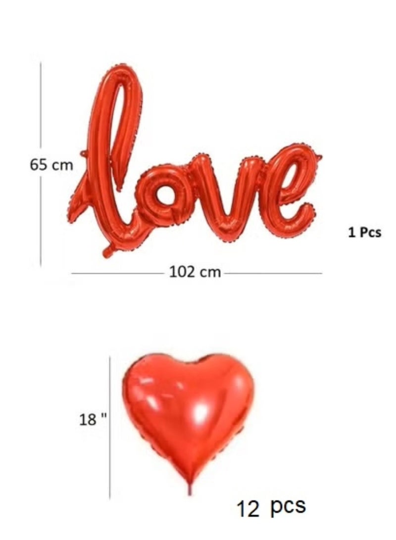 Boxwoods Red Love And Heart Shape Foil Balloons - Image 3