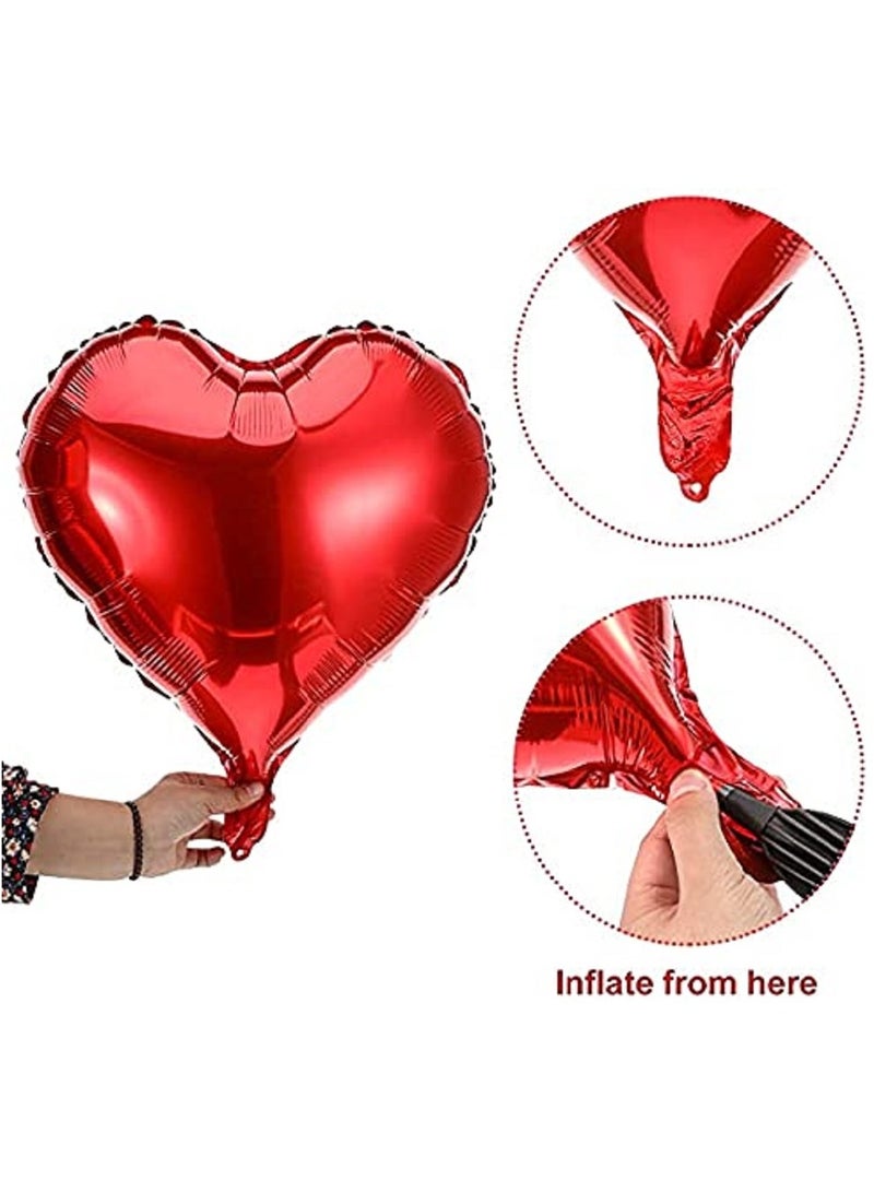 Boxwoods Red Love And Heart Shape Foil Balloons - Image 2