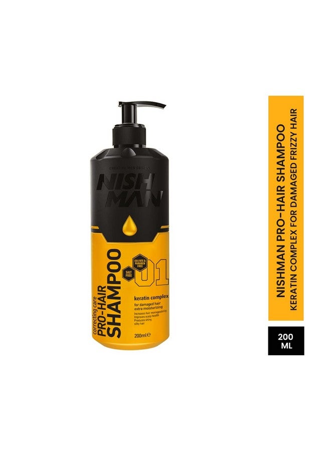 NISHMAN Pro Hair Sulphate & Paraben Free Shampoo Keratin Complex For Normal To Damaged & Chemical Treated Professional Hair Repairing Shampoo 200 Ml - Image 2