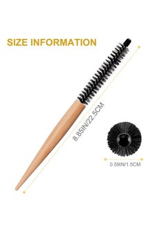 Patelai Small Round Hair Brush Mini Round Comb Quiff Roller Comb Hair Styling Brush Salon Hairdressing Brush for Thin Hair, Short Hair, Bangs, Beard, Lifting, Curling (25.5 cm)  - Image 2