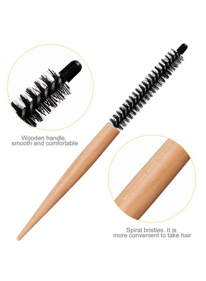 Patelai Small Round Hair Brush Mini Round Comb Quiff Roller Comb Hair Styling Brush Salon Hairdressing Brush for Thin Hair, Short Hair, Bangs, Beard, Lifting, Curling (25.5 cm) - Image 4