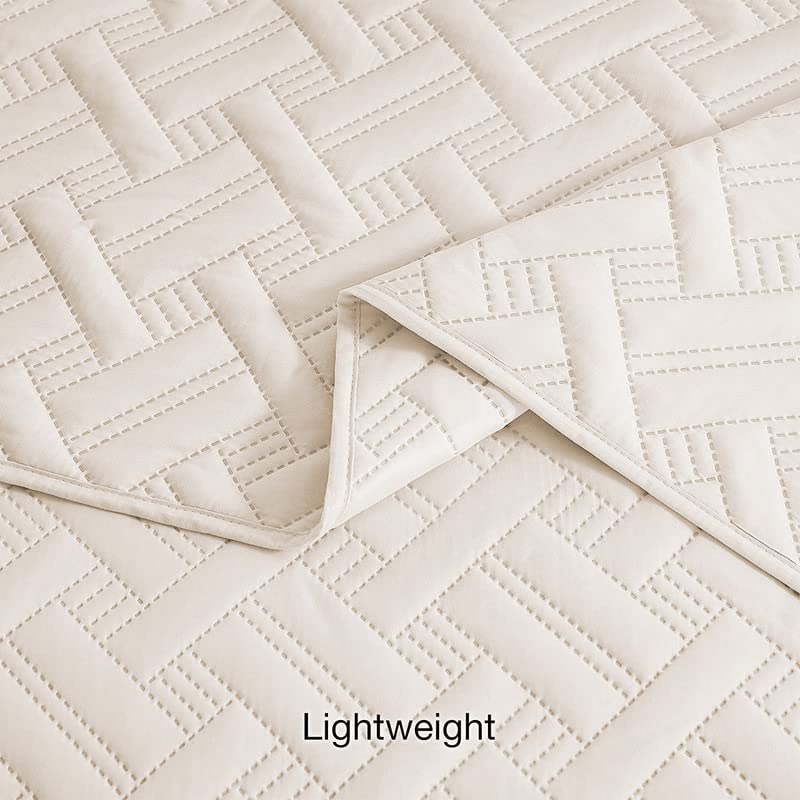 BSB HOME 100% Cotton Ultrasonic 280 Tc Solid King Size Quilted Bed Cover/Bedspread/Rajaai with 2 Pillow Case,(Luxurious,Beige Or Camle,90X100 Inches,254X228 Cm),1 Quilt 2 Matching Pillow Covers - Image 5