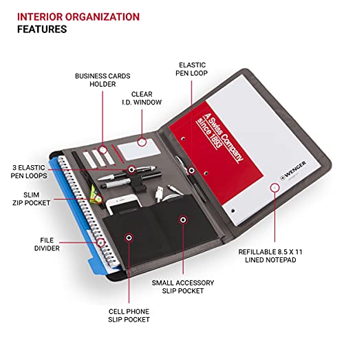 Wenger Merit Padfolio Padded Document Organizer Black - Image 3