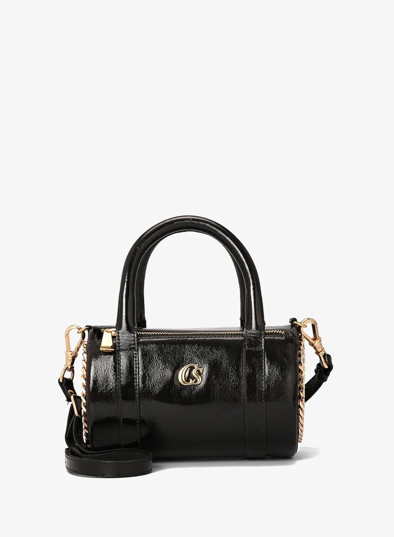 Carmen Steffens  Cylindrical Black Leather Bag for Women | Best Price UAE