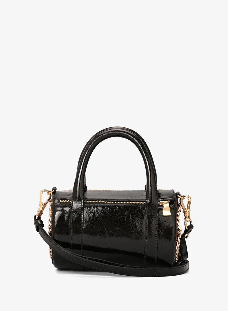Carmen Steffens  Cylindrical Black Leather Bag for Women | Best Price UAE