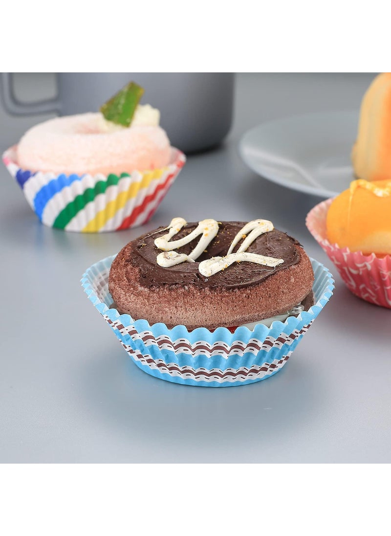 AUTOWRAP 100 Multi Cup 100x Colorful Paper Cake Cupcake Liner Baking Muffin Box Cups Case Tray MoldCupcake Baking Cups Baking Cup Holder Cupcake Liners for Baking  - Image 5
