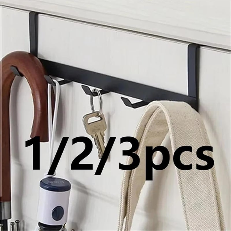 3 قطع سوداء من خطافات الحائط المكونة من 5 صفوف لتعليق الملابس والقبعات في المطبخ والحمام والسكن الجامعي - Image 4