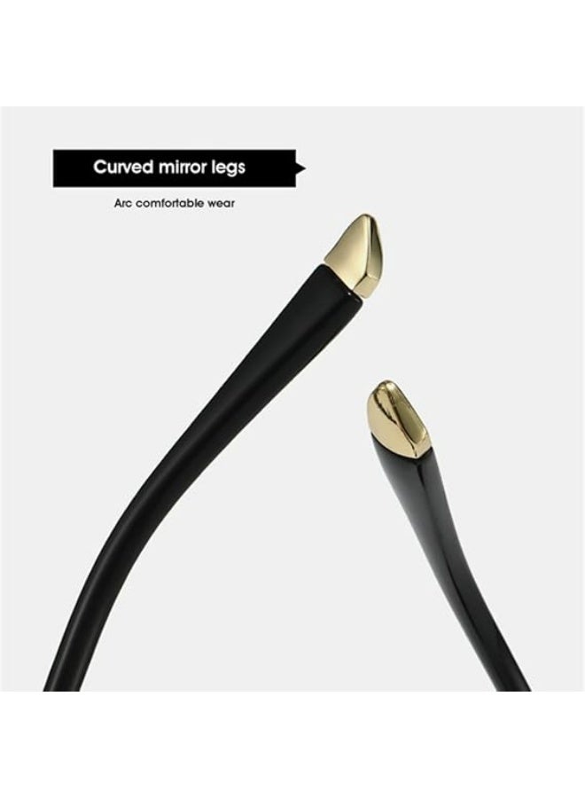 فيل نظارات شمسية مربعة بدون إطار ذكورية عصرية بزجاج واضح متدرج بدرجات بحرية مقاومة للأشعة فوق البنفسجية 400 للرجال والنساء - Image 4