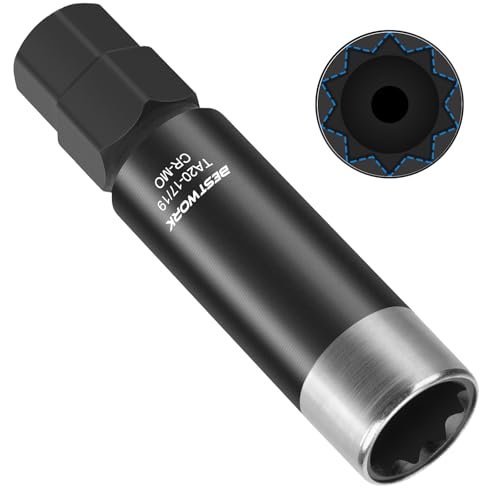 Bestwork 10 Spline Lug Nut Key Replacement for TA201719 Compatible with Bimecc 10 Spline Lug Nut Socket for Passenger CarSUVTruck with 17mm 19mm Hex Drive Double Layer Reinforcement - Image 1