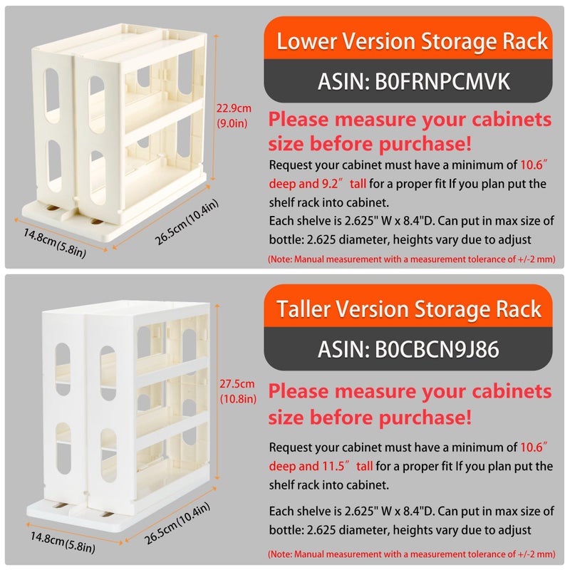 Dutiplus Medicine Organizer 2 Three-Decker Shelves Cabinet Storage Rack Organizer for Holding Vitamins, Supplements Cosmetics 10.82â€H x 5.82â€W x 10.43â€D (Creamy White) - Image 3