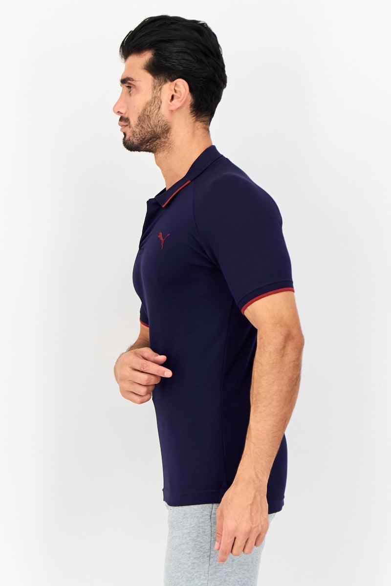 PUMA Men Sportswear Fit Short Sleeves Outdoor Polo Shirt, Navy Blue - Image 2