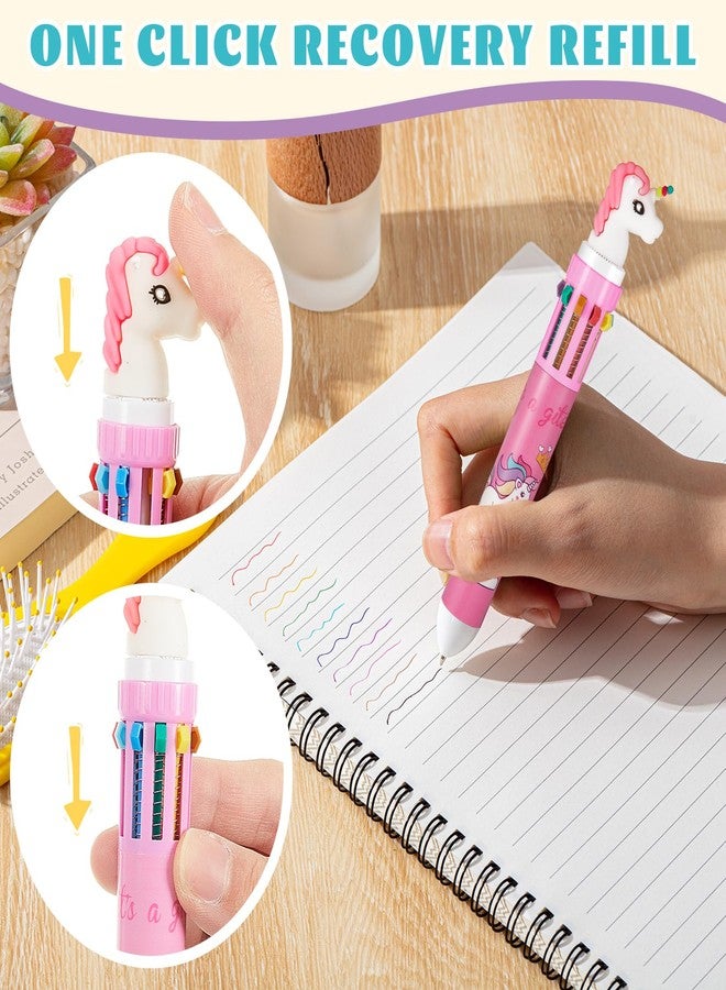 Mooliwe 18 Pcs Multicolor Pen in One Include 4 In1 and 10 in 1 Colored Cute Pens Retractable Cartoon Ballpoint for Valentine's Day Party Favor Birthdays Fun Gifts Prize (Classic) - Image 4