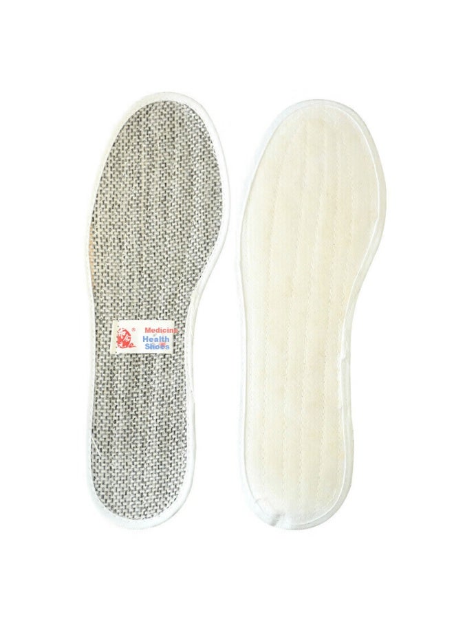 Busheyuan Men's Sweat-absorbing Casual Sports Shoe Insoles Uni Cotton Fabric Leather Shoe Insoles Military Training 18xd-001 Gray Universal Size 42 - Image 2