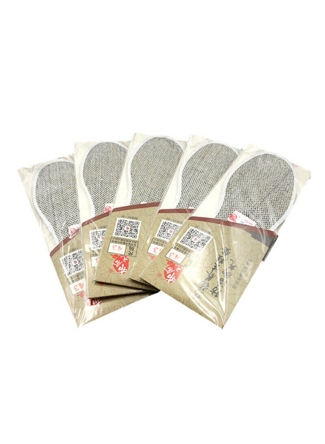 Busheyuan Men's Sweat-absorbing Casual Sports Shoe Insoles Uni Cotton Fabric Leather Shoe Insoles Military Training 18xd-001 Gray Universal Size 42 - Image 3