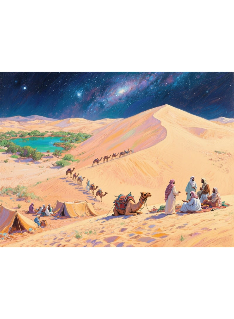 1000 pieces of starry sky desert oasis landscape puzzle, puzzle and leisure toys, suitable for adults and children - Image 1