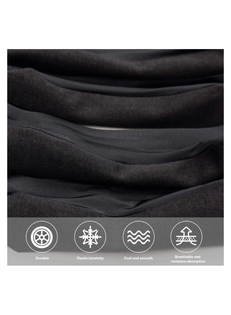 SYOSI Women Thin Socks Ice Silk Skin Tone Cotton Nylon Low Cut Liner Non Slip Hidden Invisible Socks for Flats 4 Pack Black - Image 4