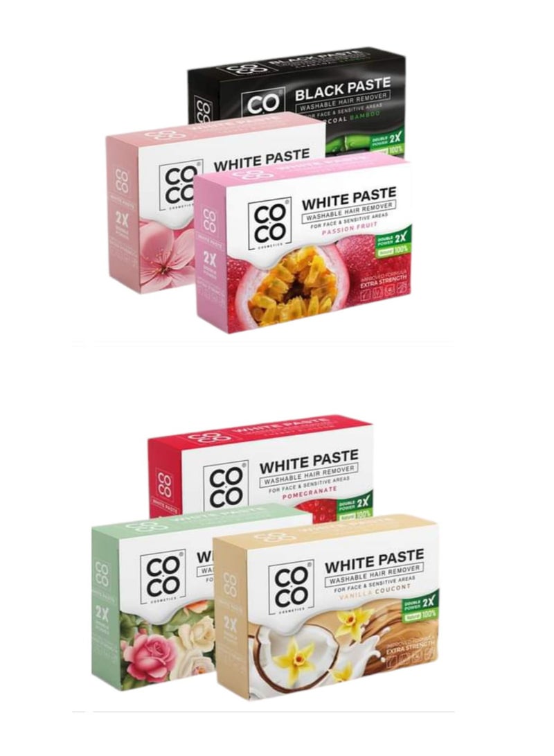 Coco White Paste For Hair Removal, Body And Face, Coco Wax, 6 Pieces - Image 1