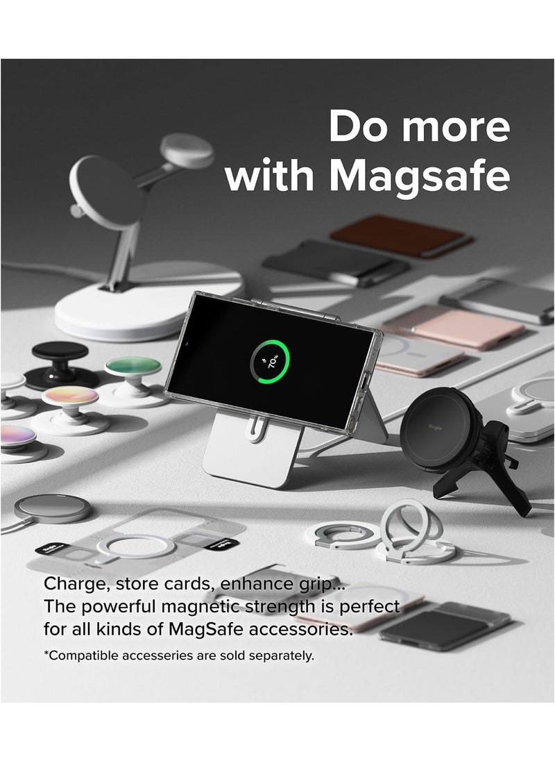 Raxoom Fusion Magnetic [Compatible with MagSafe] Designed for Samsung Galaxy S24 Ultra Case, Transparent Shockproof TPU Bumper Sturdy Protective Phone Cover for Magnetic Accessories - Clear - Image 1