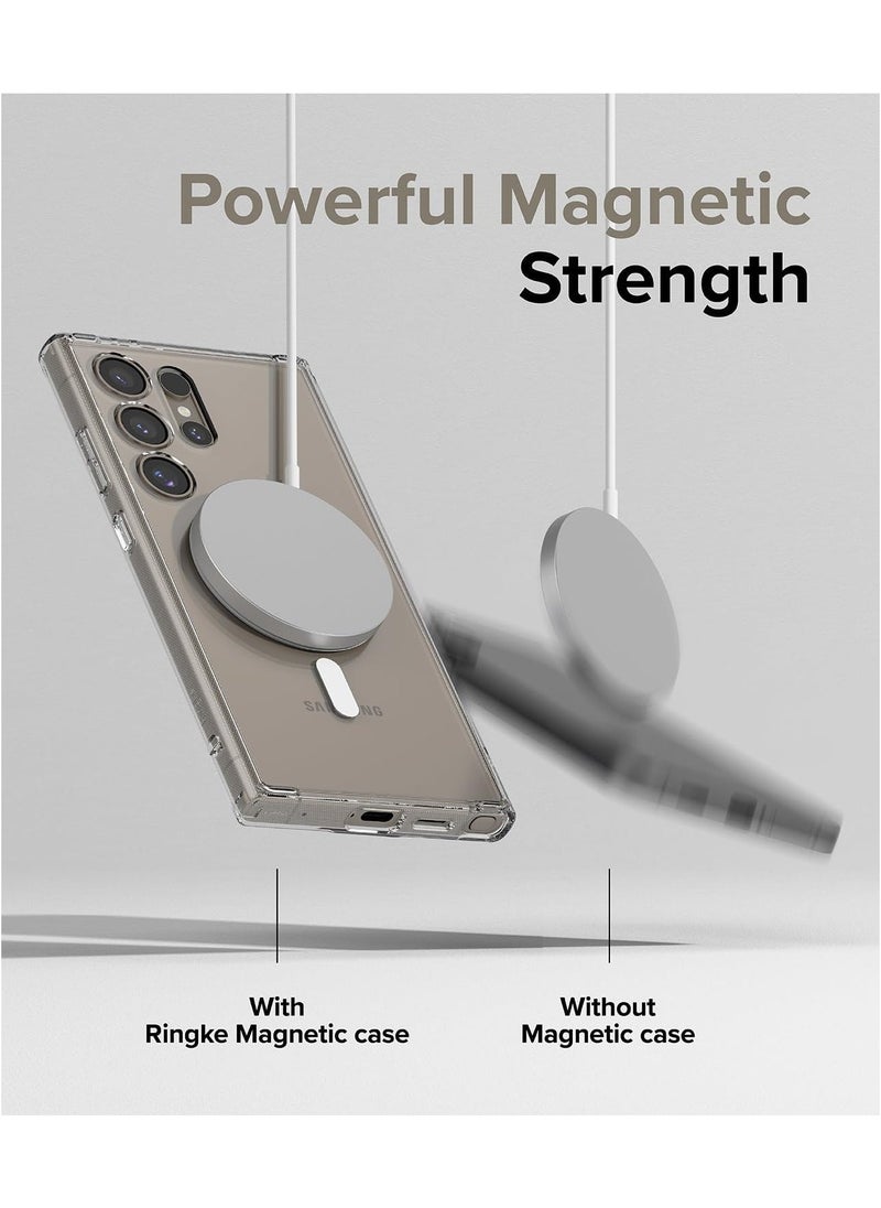 Raxoom Fusion Magnetic [Compatible with MagSafe] Designed for Samsung Galaxy S24 Ultra Case, Transparent Shockproof TPU Bumper Sturdy Protective Phone Cover for Magnetic Accessories - Clear - Image 2