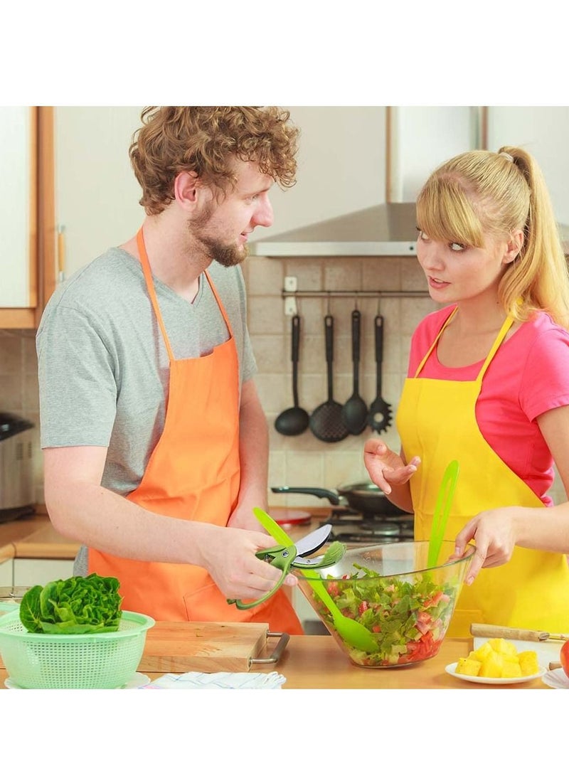 SYOSI Salad Chopper Scissors: Effortlessly Slice, Chop, and Toss Your Salad with Precision - Ergonomic Design for Easy Handling - Stainless Steel Blades for Efficient Cutting(Green) - Image 3