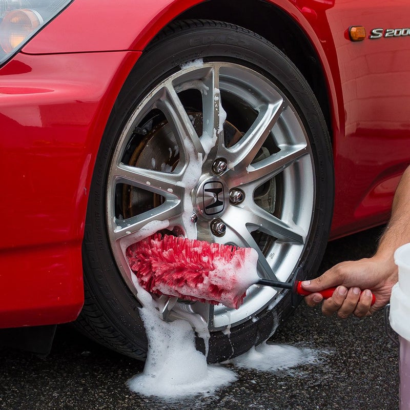 Chemical Guys Red Rocket Detailing Brush - Flexible Long-Reach Wheel and Rim Cleaning Tool for Cars, Trucks, SUVs, Motorcycles, and RVs - Safely Cleans Tight Spaces, Spokes, and Crevices - Image 3