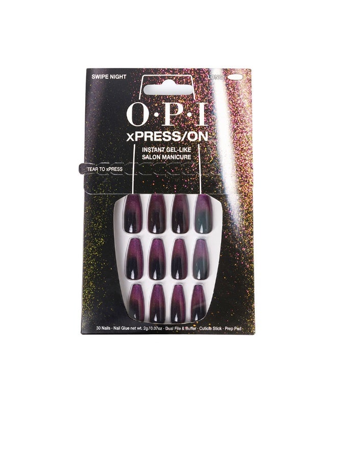 Opi xPress/On False Gel-Like Nails Color Swipe Night Nail Polish x30 - Image 1