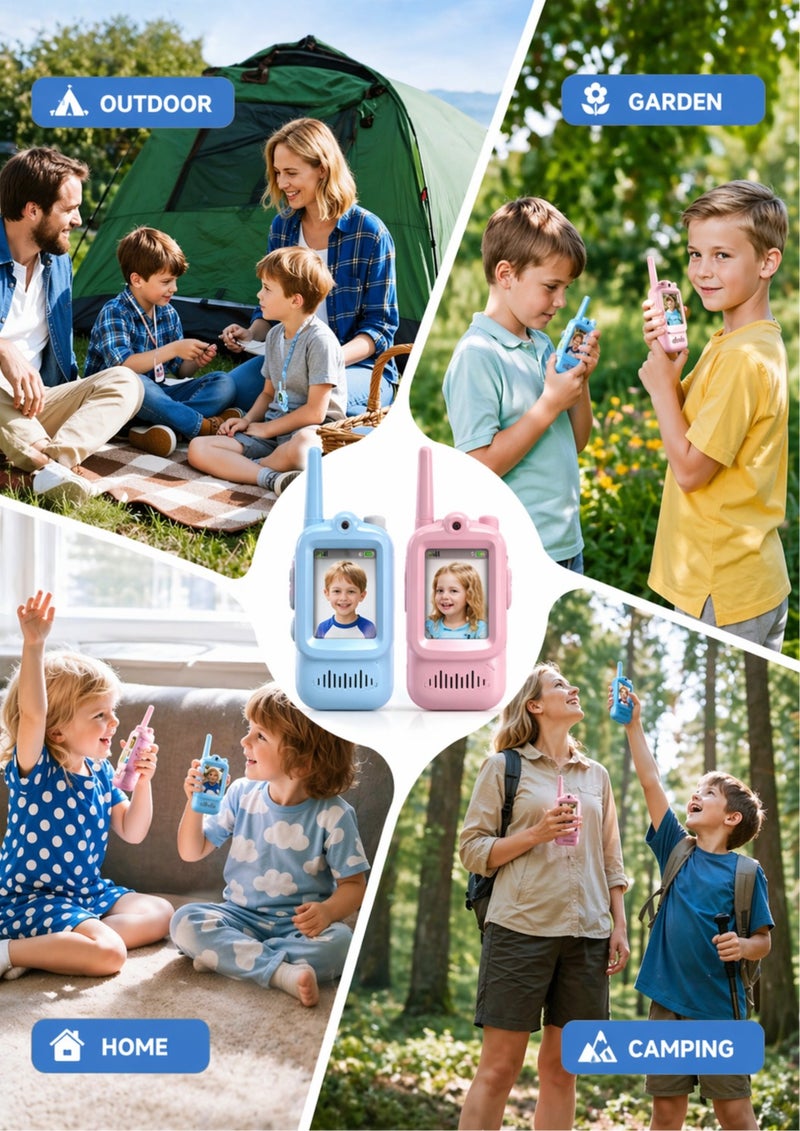 Eworld Kids Face-to-Face Video Communication Device – 2 Pack Rechargeable Video Intercom Toy with LCD Screen & Camera, Long Range Wireless Talk, No WiFi or SIM Required - Image 4