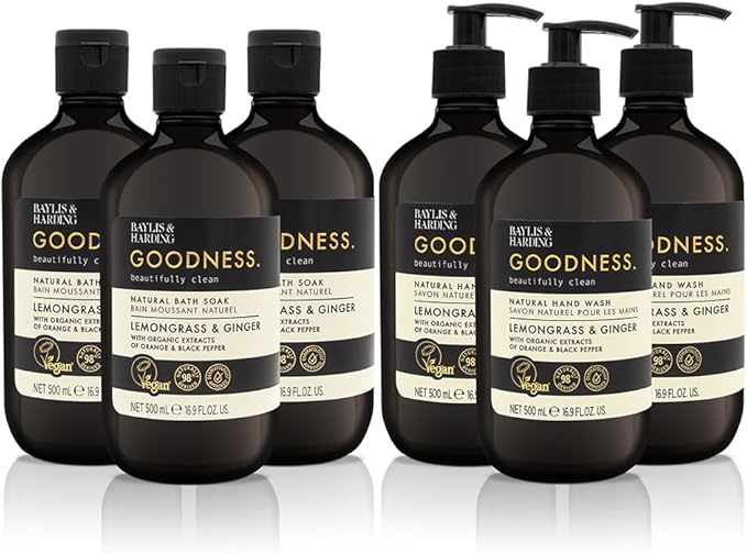 Baylis & Harding غسول يدين بايليس هاردينغ غودنس بالليمون والزنجبيل 500 مل عبوة من 3 صديقة للنباتيين - Image 1