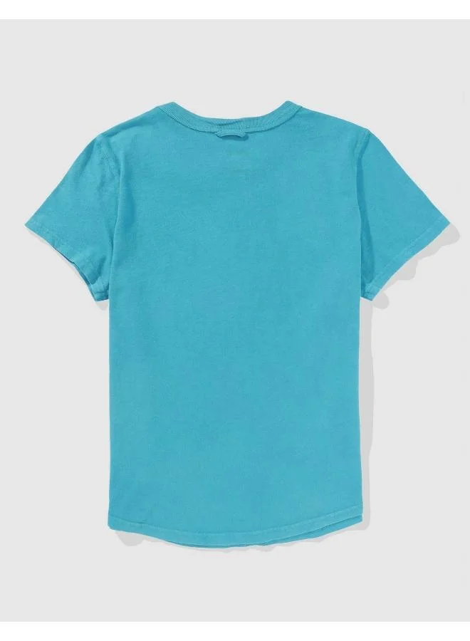 Aerie Crew Neck Printed T-Shirt