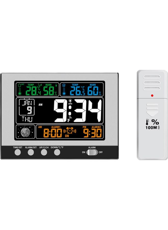 NIBEMINENT Digital Multifunctional Clock Black/White 15.5x12x9.5cm - Image 1