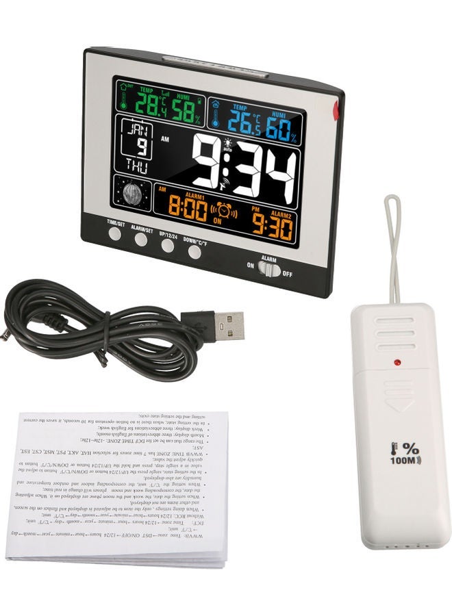 NIBEMINENT Digital Multifunctional Clock Black/White 15.5x12x9.5cm - Image 5