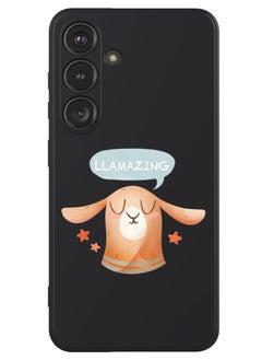 Theodor Protective Slim Fit Case Liquid Silicone Cover with Full Body Protection Anti-Scratch Shockproof Case For Samsung Galaxy S24 Plus (Black) - Llamazing lama  - Image 1