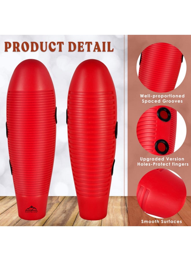 EASTROCK EASTROCK Guiro Instrument 3.9"x13" Fish Shaped Latin Percussion Instrument with 2 Scrapers Red Guiro Instrument Musical Training Tool for Beginners and Professional Band Accompaniment - Image 2