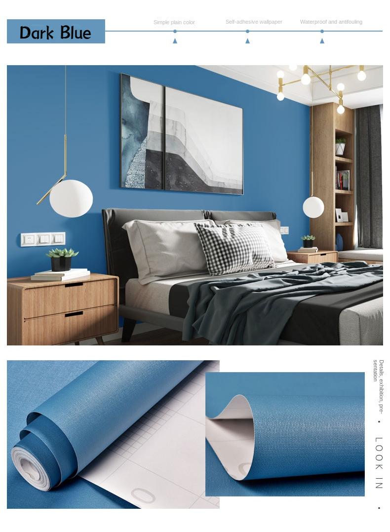 Bluejw Self-Adhesive Wallpaper Waterproof And Moisture-Proof Washable Wallpaper Solid Color Stickers For Bedroom Living Room Background Wall 10x0.6meter  - Image 2
