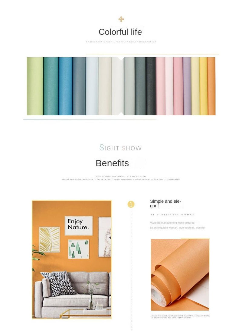 Bluejw Self-Adhesive Wallpaper Waterproof And Moisture-Proof Washable Wallpaper Solid Color Stickers For Bedroom Living Room Background Wall 10x0.6meter  - Image 4