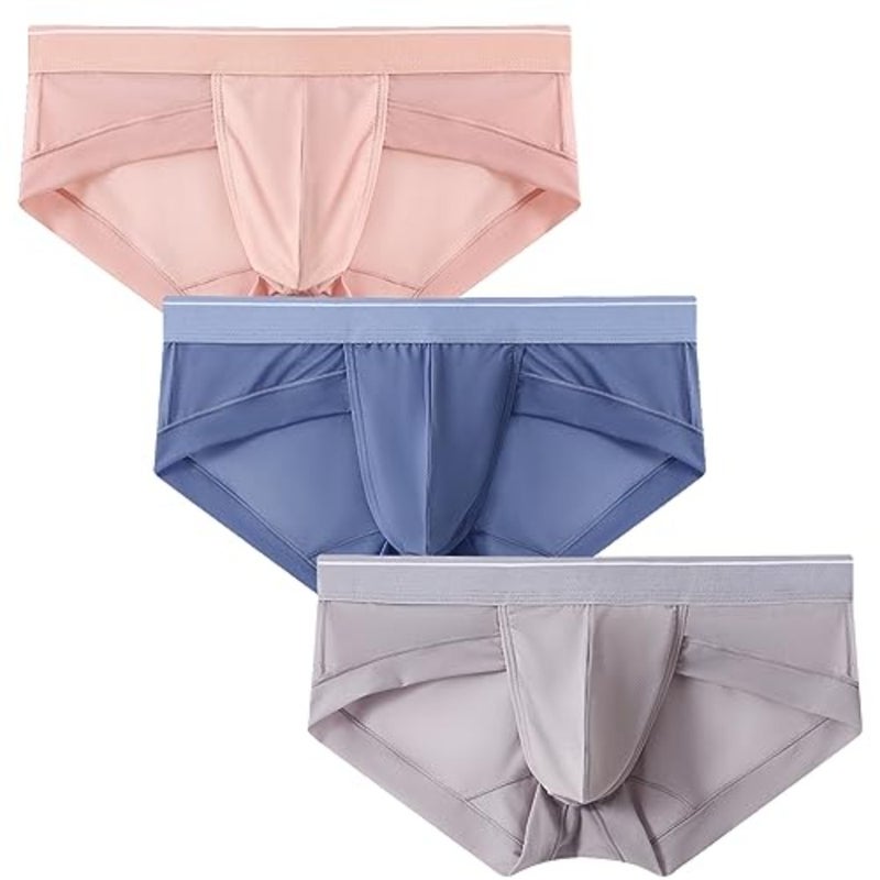 HOOFSAN Mn's Brifs Unrwar Silky Bikinis Thongs No Fly Pouch Moistur-Wicking Unrpants for Mn Multi - Image 1