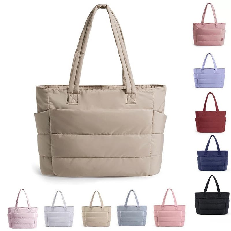 Cloud Cotton Tote Bag with Multiple Pockets, Lightweight Travel Duffel Bag - Image 1