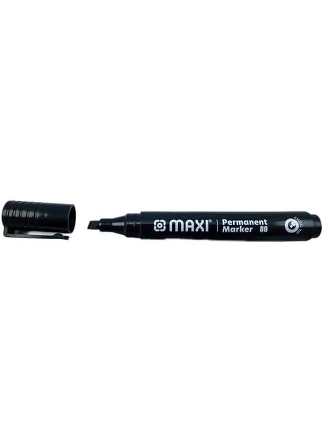 Maxi Mx 80Bl10 Permanent Marker Chisel 10 Pieces Black - Image 2