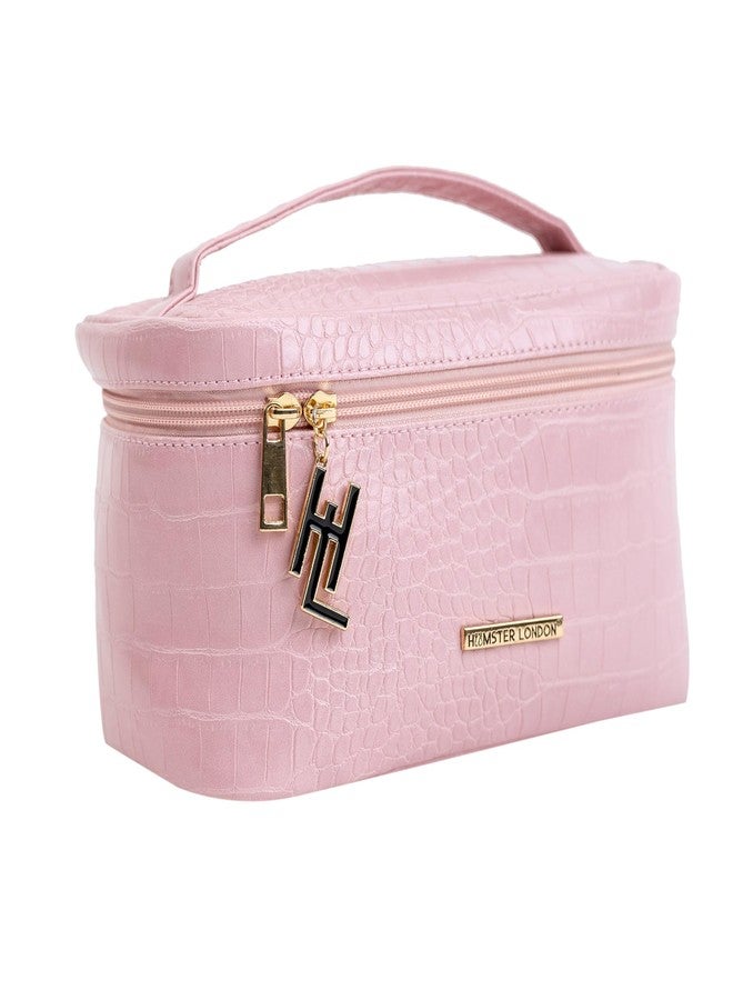 HAMSTER London Blush Collection Pink Vanity Case for Women | Compact & Lightweight Cosmetic Makeup Organizer for Travel | Stylish Storage Box (Pink) - Image 3