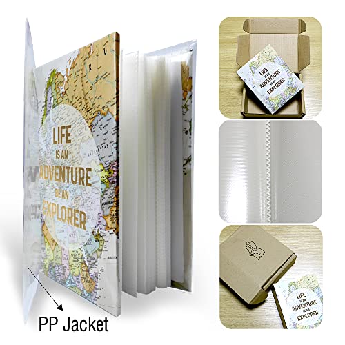 Holoary Photo Albums 4x6 100 Photos, Small Size 1 Picture Per Page, 100 Pockets 4"x6", Printed Book Cover Old Map Adventure Travel Vacation - Image 4