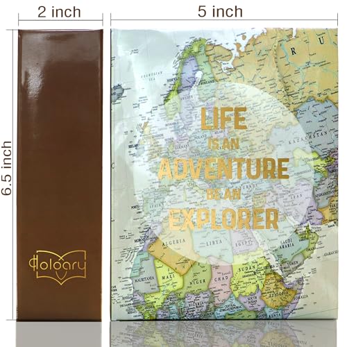 Holoary Photo Albums 4x6 100 Photos, Small Size 1 Picture Per Page, 100 Pockets 4"x6", Printed Book Cover Old Map Adventure Travel Vacation - Image 3
